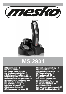 Mode d’emploi Mesko MS 2931 Tondeuse à barbe