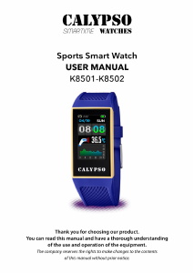 Manual de uso Calypso K8501 Smartwatch