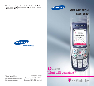 Bedienungsanleitung Samsung SGH-E820T (T-Mobile) Handy