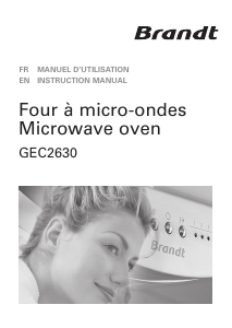 Manual Brandt GEC2630B Microwave