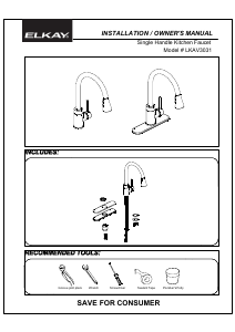Manual Elkay LKAV3031 Faucet
