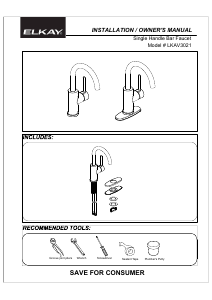 Manual Elkay LKAV3021 Faucet