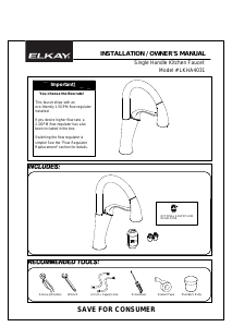 Manual Elkay LKHA4031 Faucet