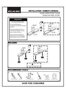 Manual Elkay LK1001CR Faucet