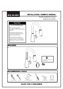 Manual Elkay LKAV4032 Faucet