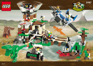 Manual de uso Lego set 5987 Adventurers Centro de investigación de los dinosaurios