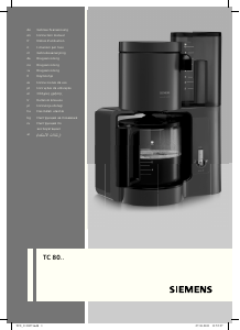 Brugsanvisning Siemens TC80103 Kaffemaskine