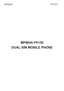 Manual Mpman PH150 Mobile Phone
