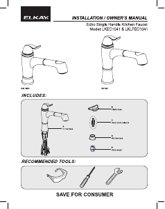 Manual Elkay LKEC1041 Faucet