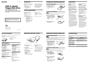 Manual Sony MSFD-20U Floppy Drive