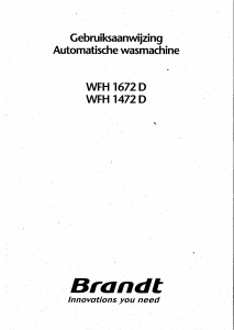 Handleiding Brandt WFH1672D Wasmachine