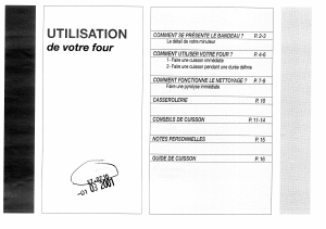 Mode d’emploi Brandt FP291BL Four