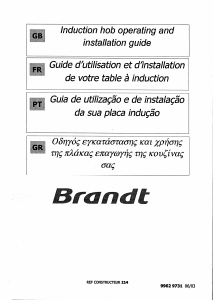 Εγχειρίδιο Brandt TI312BT1 Εστία κουζίνας