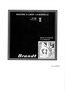 Mode d’emploi Brandt LV102D Lave-vaisselle