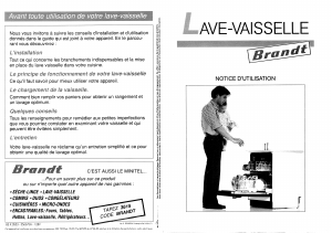 Mode d’emploi Brandt LV130B Lave-vaisselle