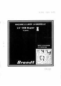 Mode d’emploi Brandt LV149S Lave-vaisselle