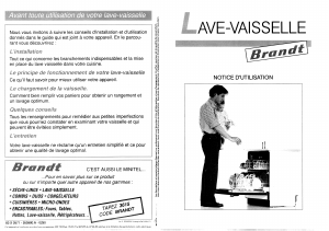 Mode d’emploi Brandt LV290B Lave-vaisselle