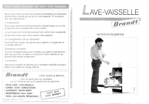 Mode d’emploi Brandt LV900 Lave-vaisselle