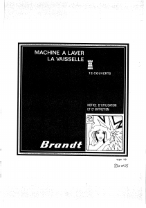 Mode d’emploi Brandt LV2120SX Lave-vaisselle