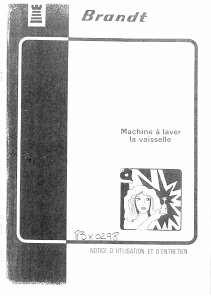 Mode d’emploi Brandt LVH293VER Lave-vaisselle