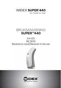 Bruksanvisning Widex Super 440 S4-VSD Hörapparat