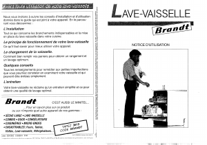Mode d’emploi Brandt LVK181C Lave-vaisselle