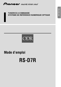 Mode d’emploi Pioneer RS-D7R Tuner