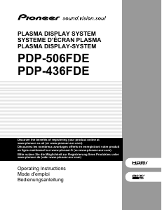 Mode d’emploi Pioneer PDP-436FDE Téléviseur plasma