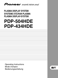 Manual Pioneer PDP-504HDE Plasma Television