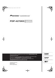 Mode d’emploi Pioneer PDP-4270XD Téléviseur plasma