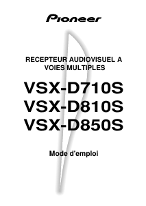 Mode d’emploi Pioneer VSX-D810S Récepteur