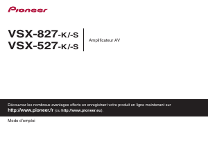 Mode d’emploi Pioneer VSX-827-S Récepteur