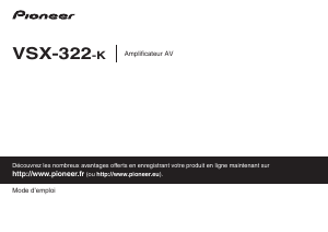 Mode d’emploi Pioneer VSX-322-K Récepteur
