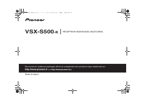Mode d’emploi Pioneer VSX-S500-K Récepteur