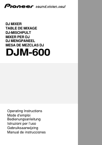 Manual Pioneer DJM-600 Mixing Console