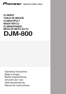 Mode d’emploi Pioneer DJM-800 Table de mixage