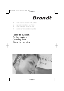 Manual Brandt TE270BS1 Hob
