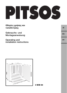 Manual Pitsos 2MIB60S Cooker Hood