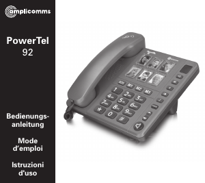 Manuale Amplicomms PowerTel 92 Telefono