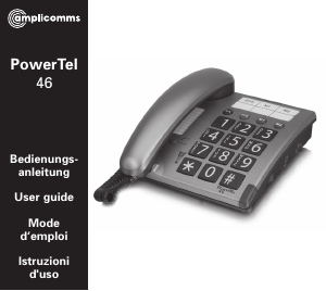 Mode d’emploi Amplicomms PowerTel 46 Téléphone