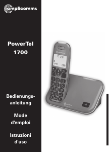 Manuale Amplicomms PowerTel 1700 Telefono senza fili