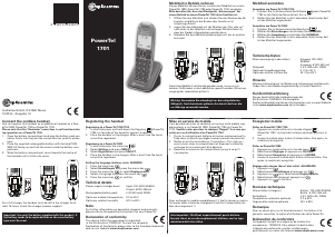 Mode d’emploi Amplicomms PowerTel 1701 Téléphone sans fil
