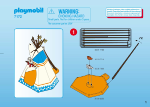 Handleiding Playmobil set 7172 Indians Indiaanse wigwam