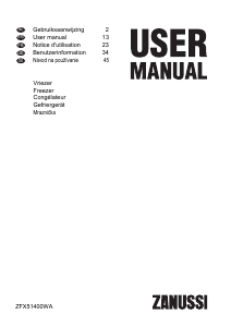 Manual Zanussi ZFX 51400 WA Freezer