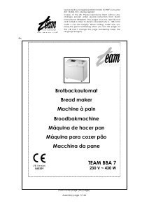 Manual Team BBA 7 Bread Maker