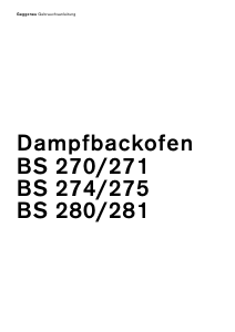 Bedienungsanleitung Gaggenau BS275110 Backofen