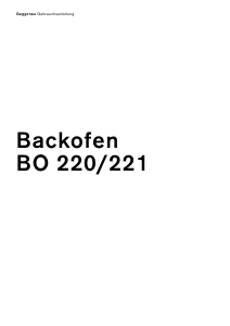 Bedienungsanleitung Gaggenau BO220100 Backofen