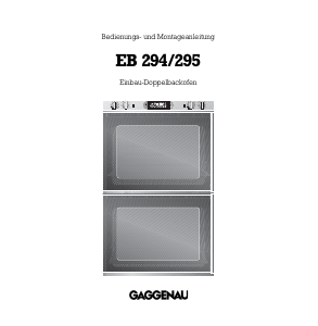 Bedienungsanleitung Gaggenau EB294101 Backofen