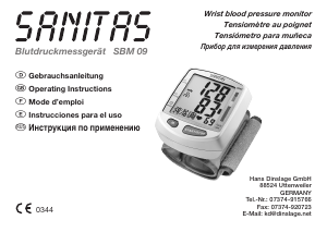 Manual Sanitas SBM 09 Blood Pressure Monitor