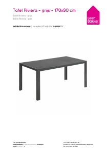 Посібник Leen Bakker Riviera (170x90) Садовий столик